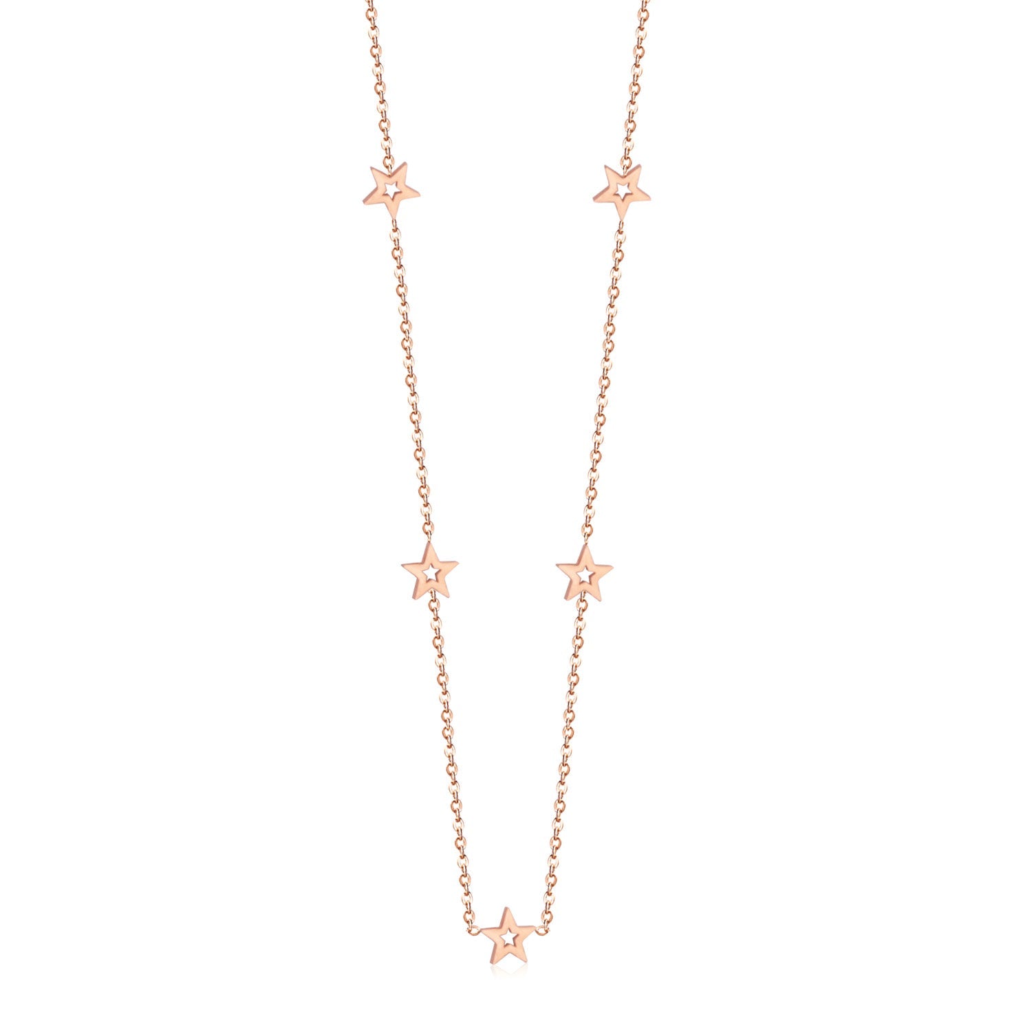 Three colors pentagram pendant necklace 35+15cm asonjewelry