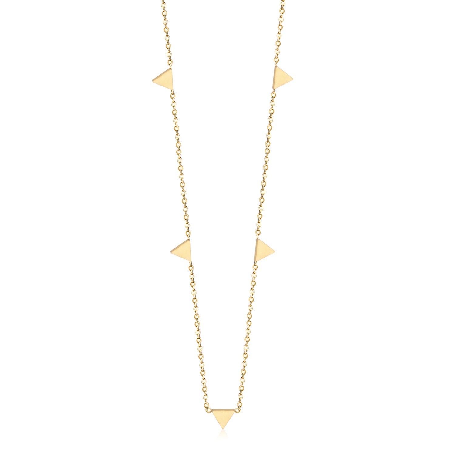 Triangle pendant necklace in three colors 35+15cm asonjewelry