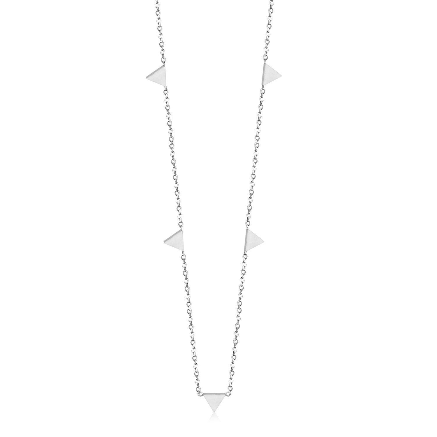 Triangle pendant necklace in three colors 35+15cm asonjewelry