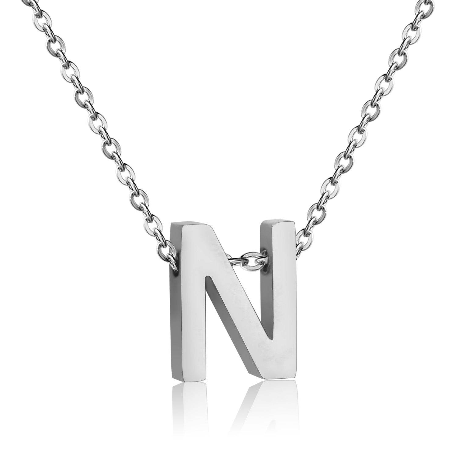 ASON Delicate Classic Style Initial 26 Letters Alphabet Chain Pendant Necklace Stainless Steel Color Jewelry Chokers asonjewelry