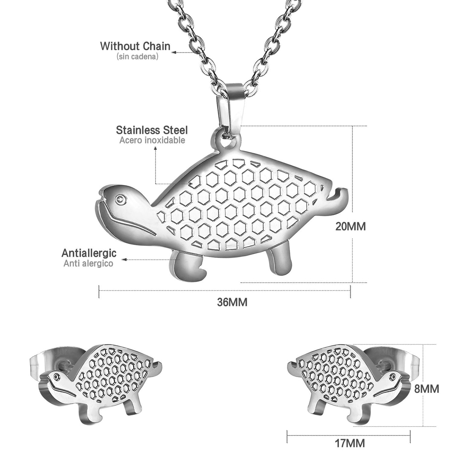 Gold/steel color turtle's shell on the door is made by oil pressing process, beautiful design jewelry set. asonjewelry