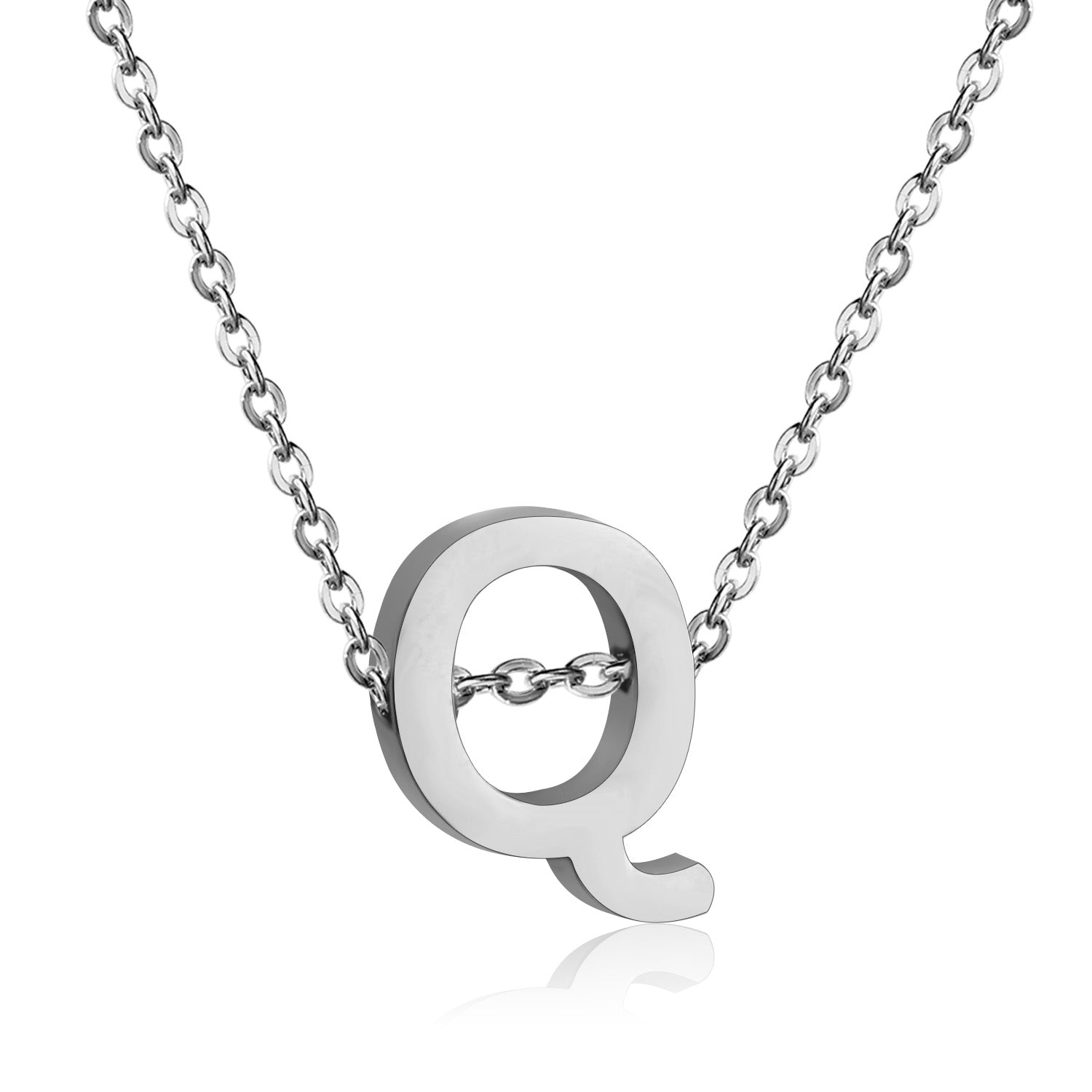 ASON Delicate Classic Style Initial 26 Letters Alphabet Chain Pendant Necklace Stainless Steel Color Jewelry Chokers asonjewelry