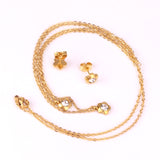 Gold/Steel Pentagram Double Chain Pendant Set with Diamonds