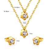 Gold/Steel Pentagram Double Chain Pendant Set with Diamonds