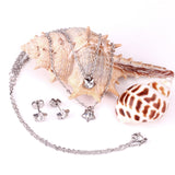 Steel/Golden Pentagram Double Chain Pendant Set with Diamonds