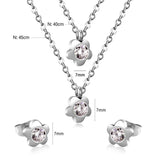 Gold/Steel Pentagram Double Chain Pendant Set with Diamonds