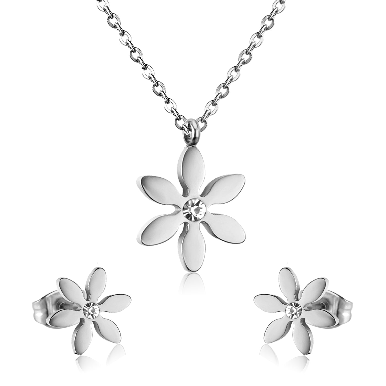 ASON Owl Cubic Zirconia Link Chain Pendant Necklace Jewelry Sets for Women/Girl Gold Color Fashion Piercing Stud Earrings asonjewelry