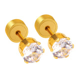 12 pair 3-5mm steel color/gold/rose gold pat plug earrings