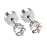 12 pair 3-5mm steel color/gold/rose gold pat plug earrings