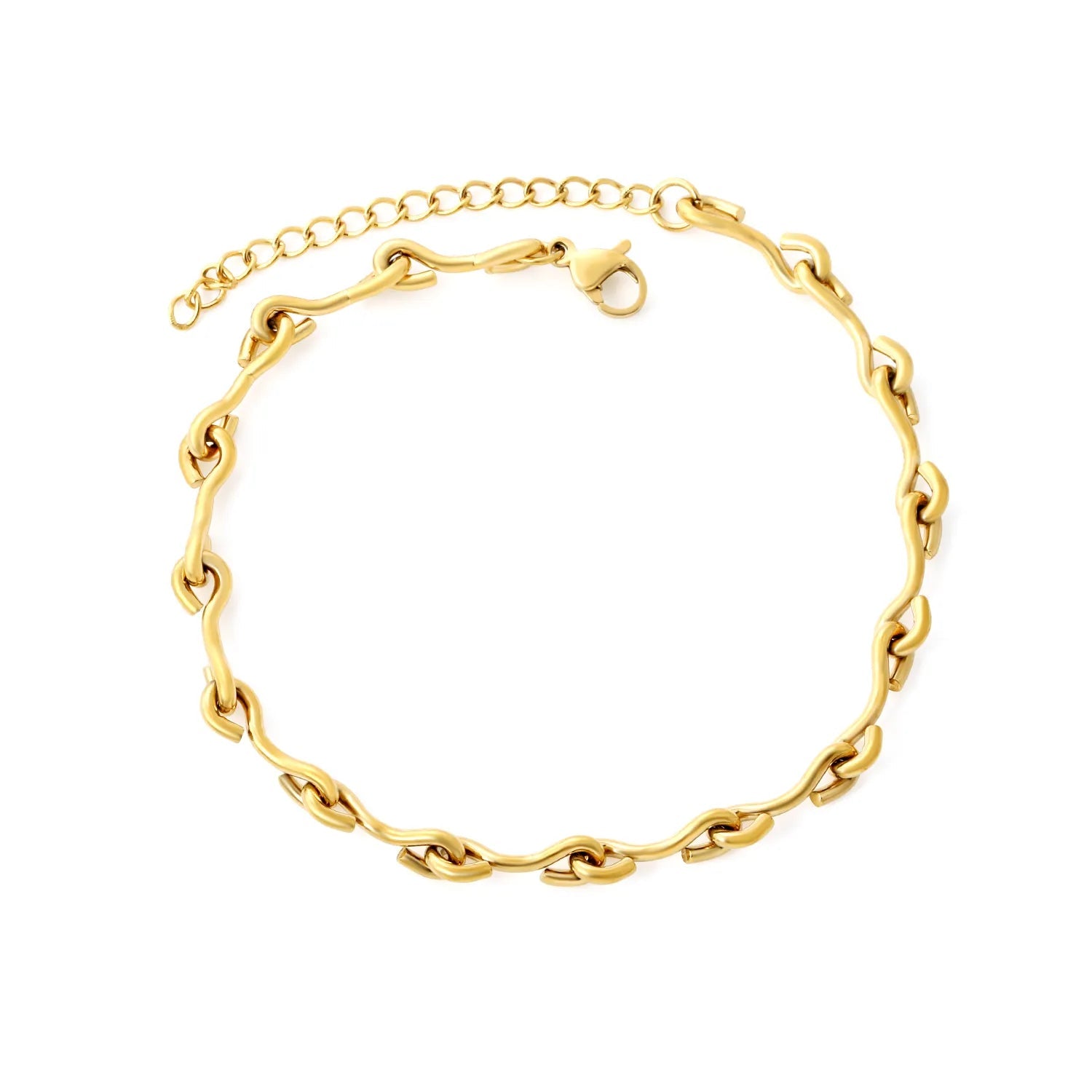 1.6 x 5mm Wire Gold Anklet, 20+5cm Adjustable Length Hypoallergenic Link Chain Anklet for Women Perfect for Daily Wear and Beach Vacation asonjewelry
