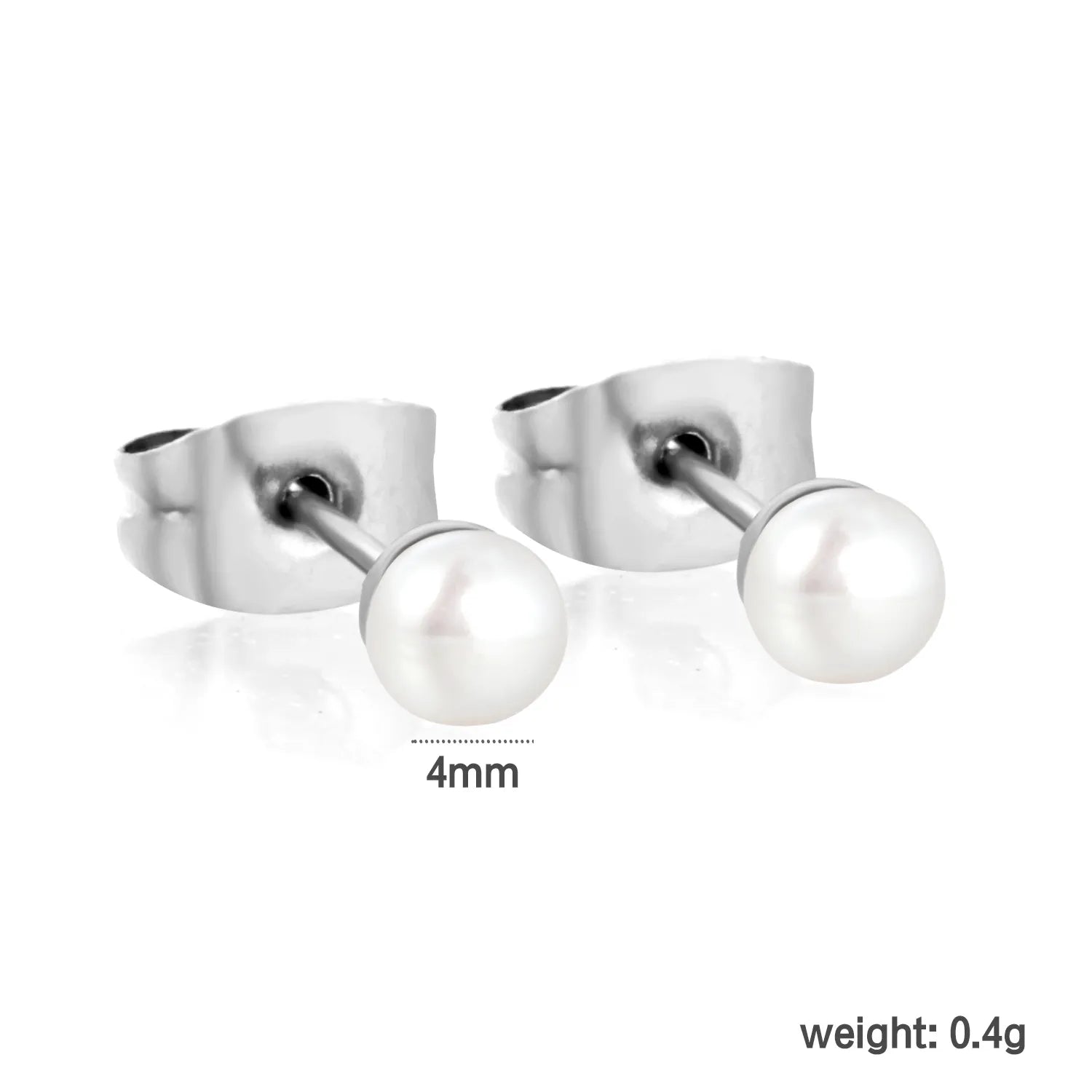 3mm/4mm/6mm/7mm/8mm/9mm/10mm bread pearl (freshwater pearl) butterfly earrings, steel color asonjewelry