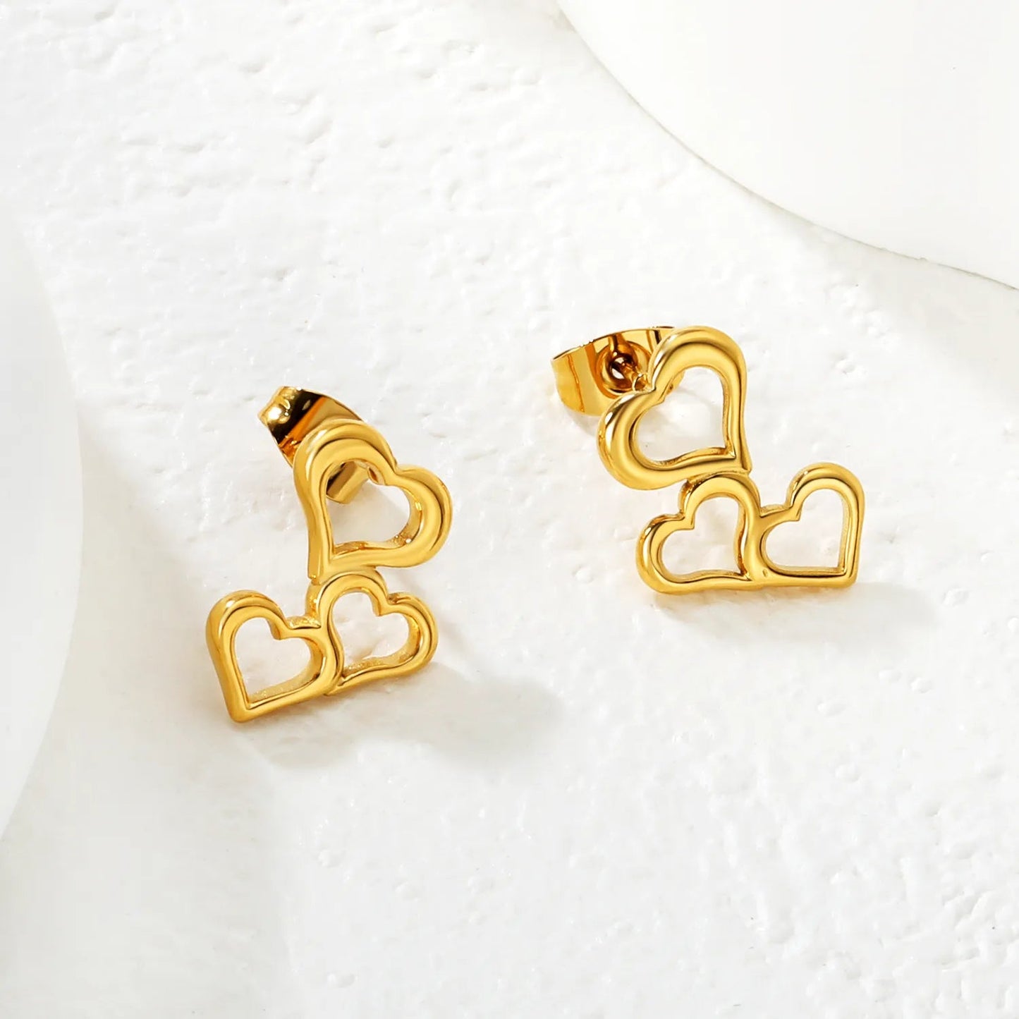 Gold Irregular Heart Stud Earrings 12*16mm Minimalist Love Shape Earrings for Women Daily Casual Office Party Wear Fashion Jewelry asonjewelry