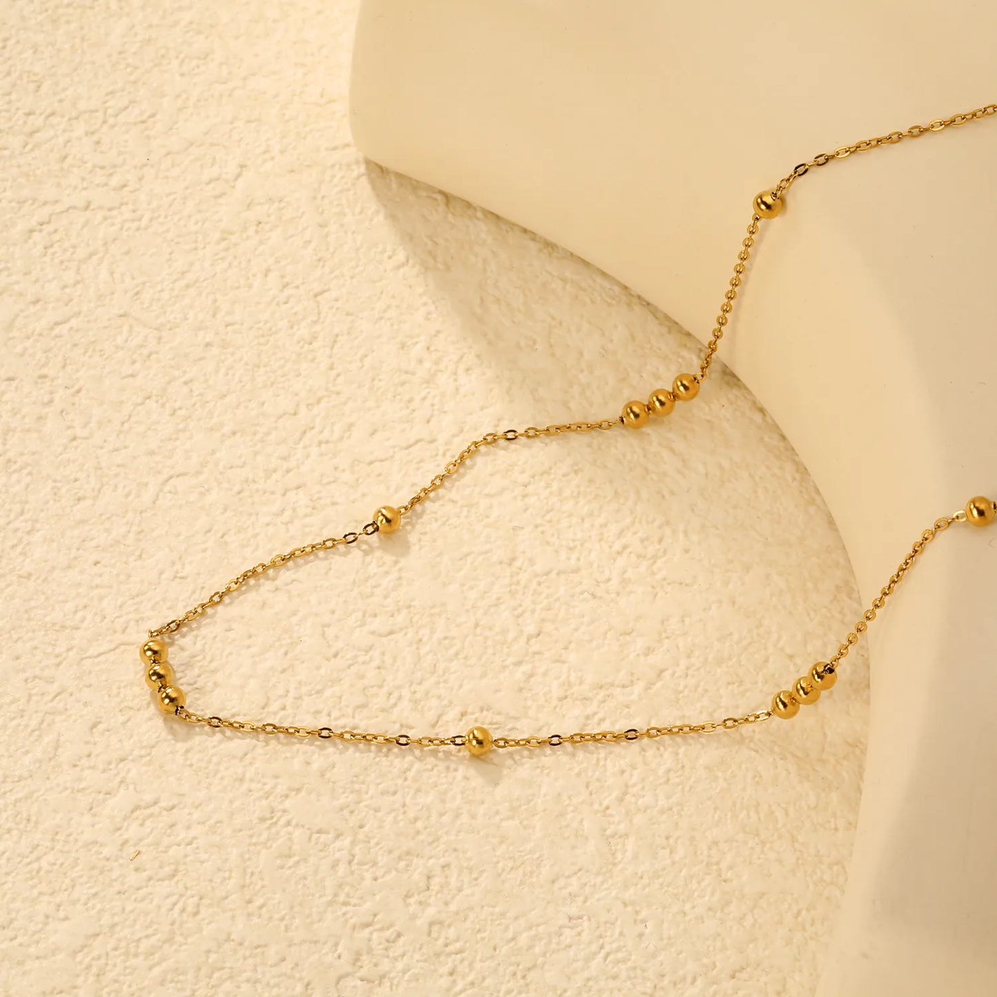 (LP300645G) Ball O-Link Necklace, Gold - Asonjewelry
