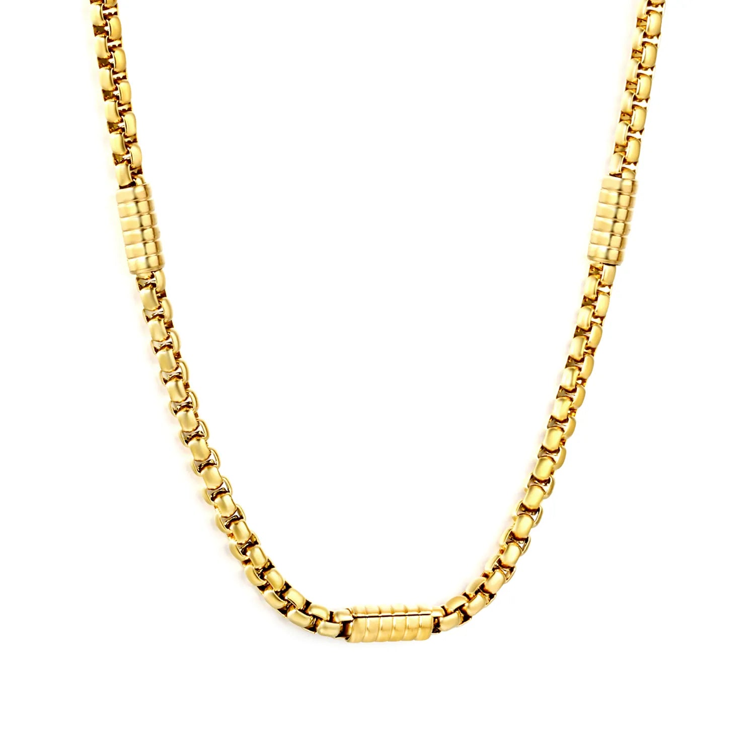 Square Pearl Clip Tube Chain Necklace, Gold - Asonjewelry