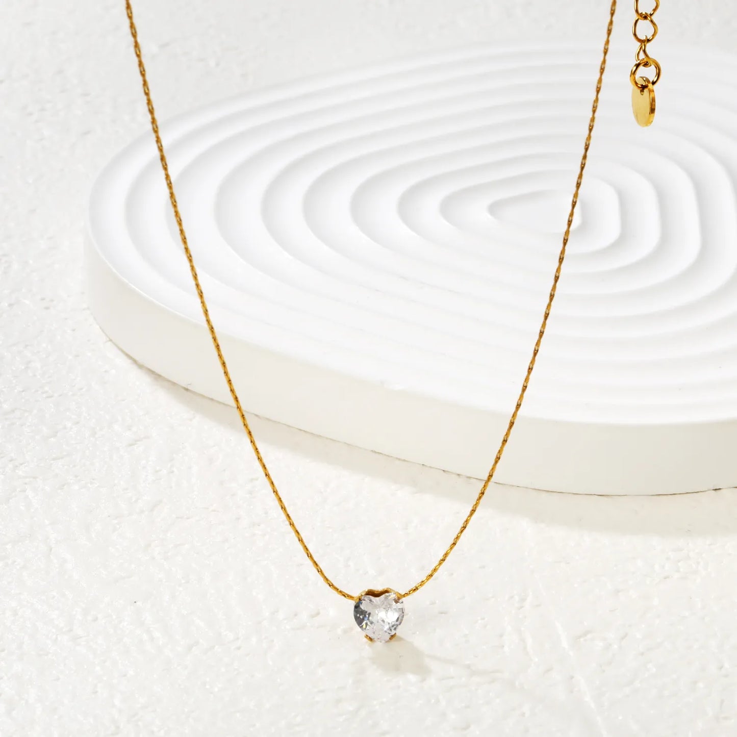 Necklace 0.3mm solid chain with cross-shaped hammer 40+5cm + round pendant Gold - Asonjewelry