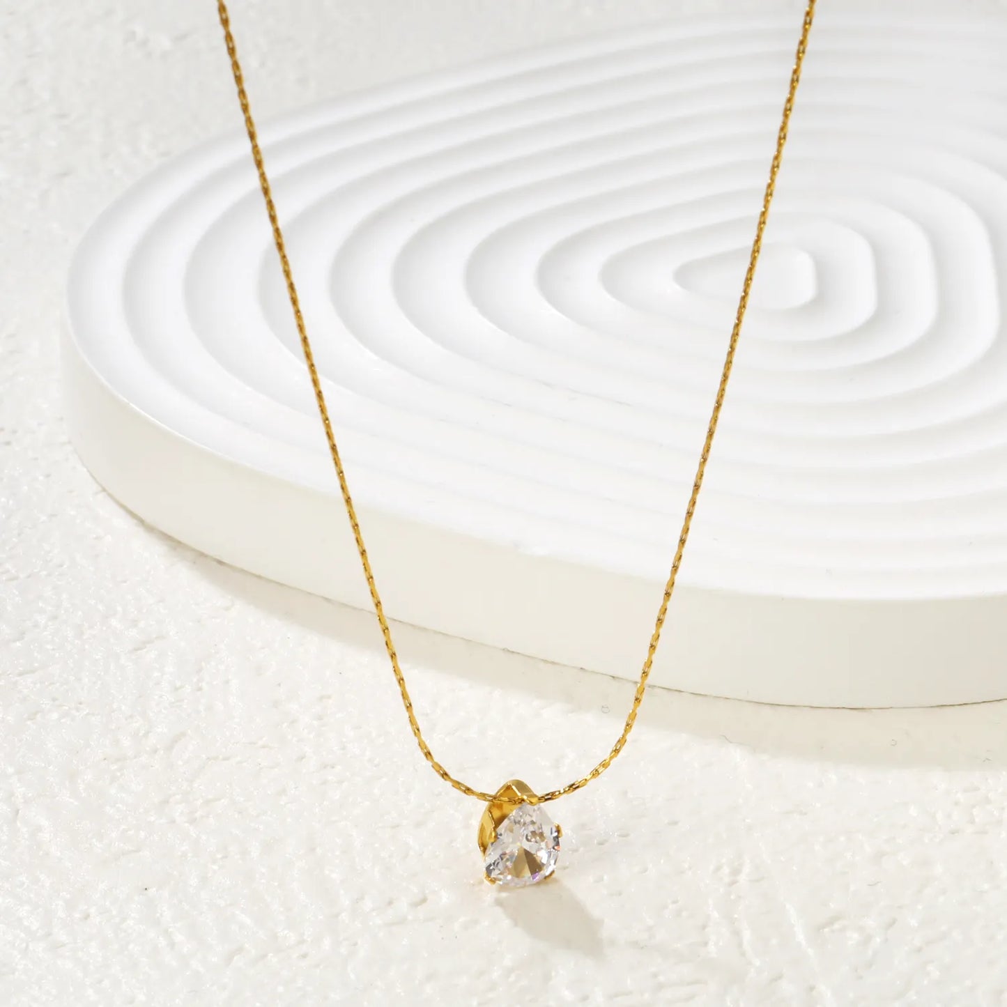 Necklace 0.3mm solid chain with cross-shaped hammer 40+5cm + round pendant Gold - Asonjewelry