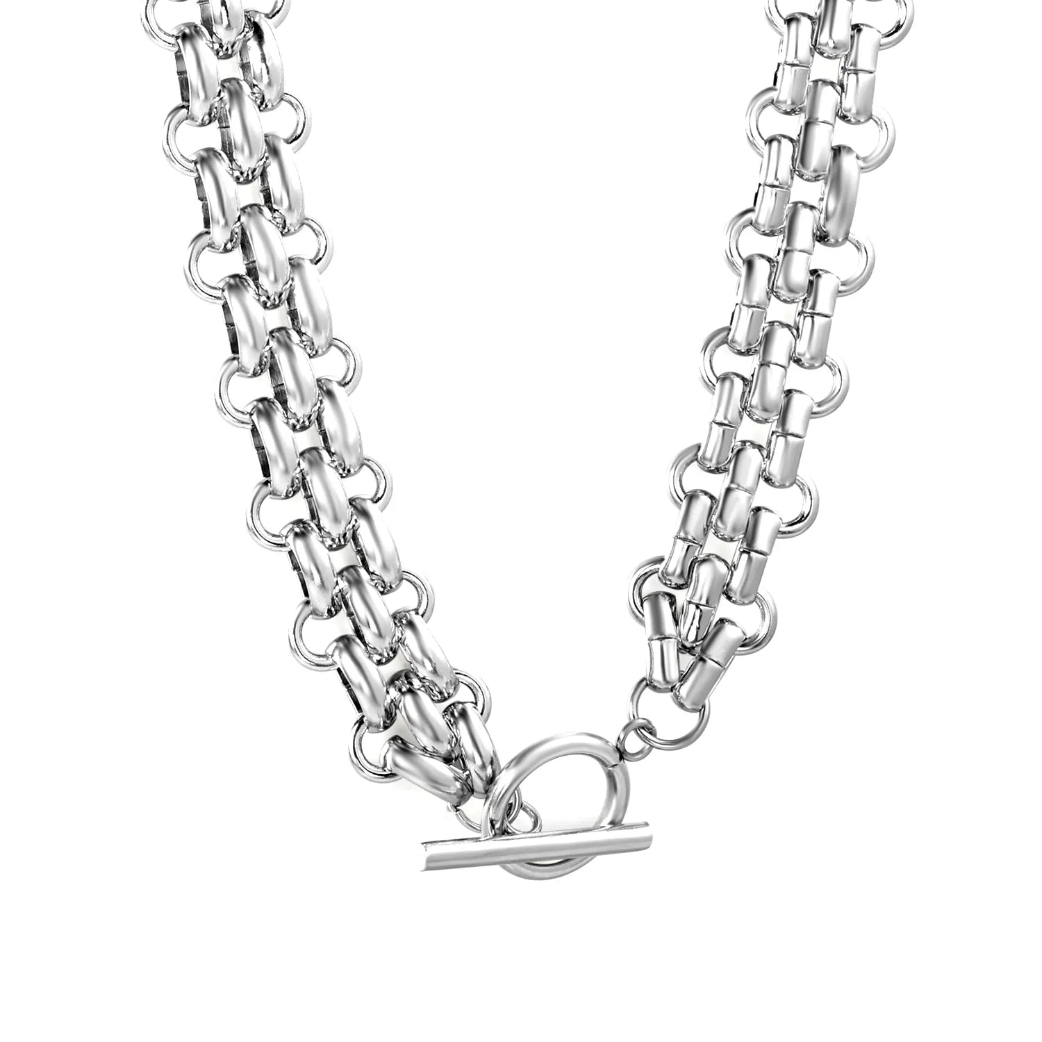 Braided Necklace, Steel Color - Asonjewelry