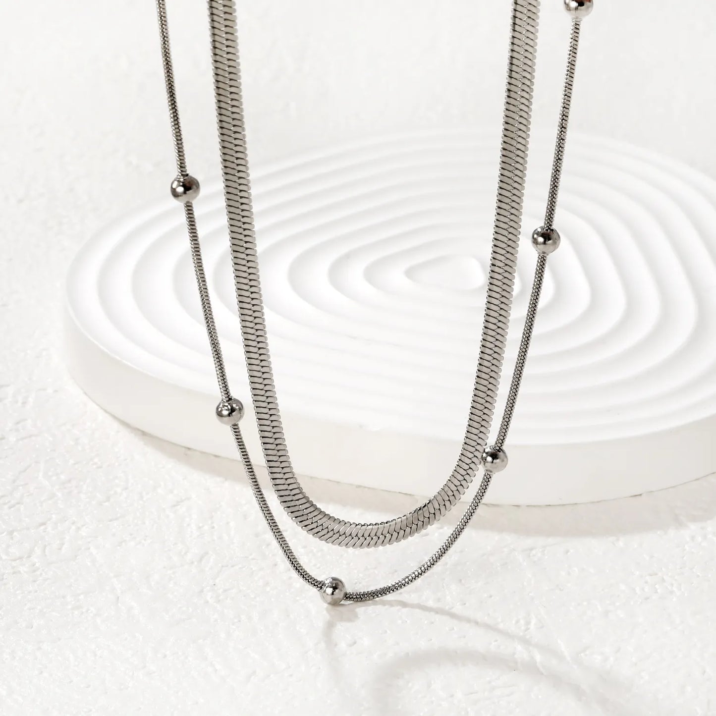 Bead-Gripping Blade, Dual Chain, Steel Gray, Gold - Asonjewelry