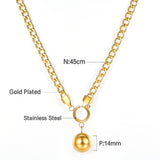 2022 Fashion 18k Gold Plated Steel Ball Accessories Necklace