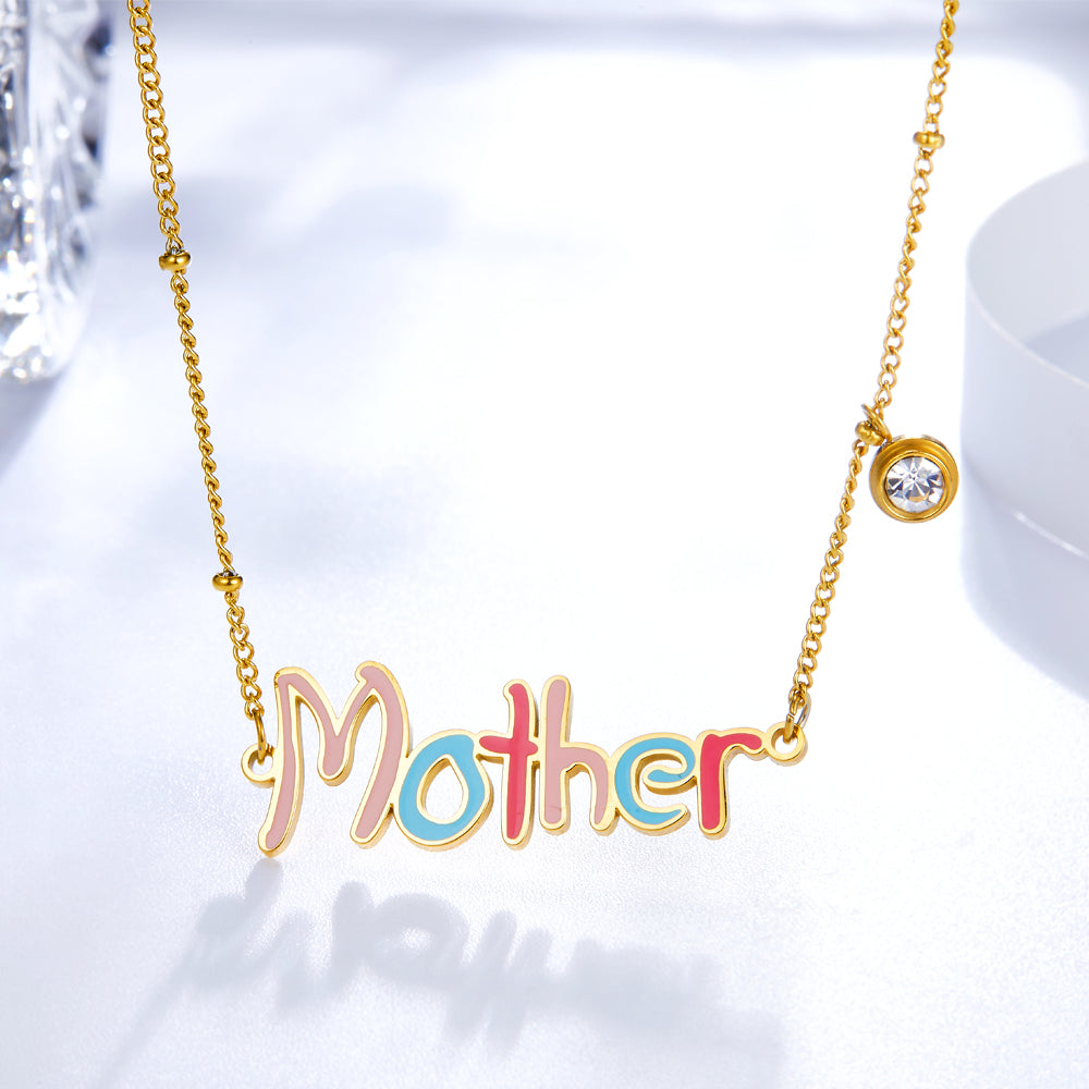New Fashion Mother Colorful Letter Necklace asonjewelry