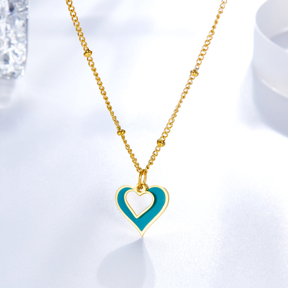 New Fashion Small and Large Heart-shaped Necklace For Women asonjewelry