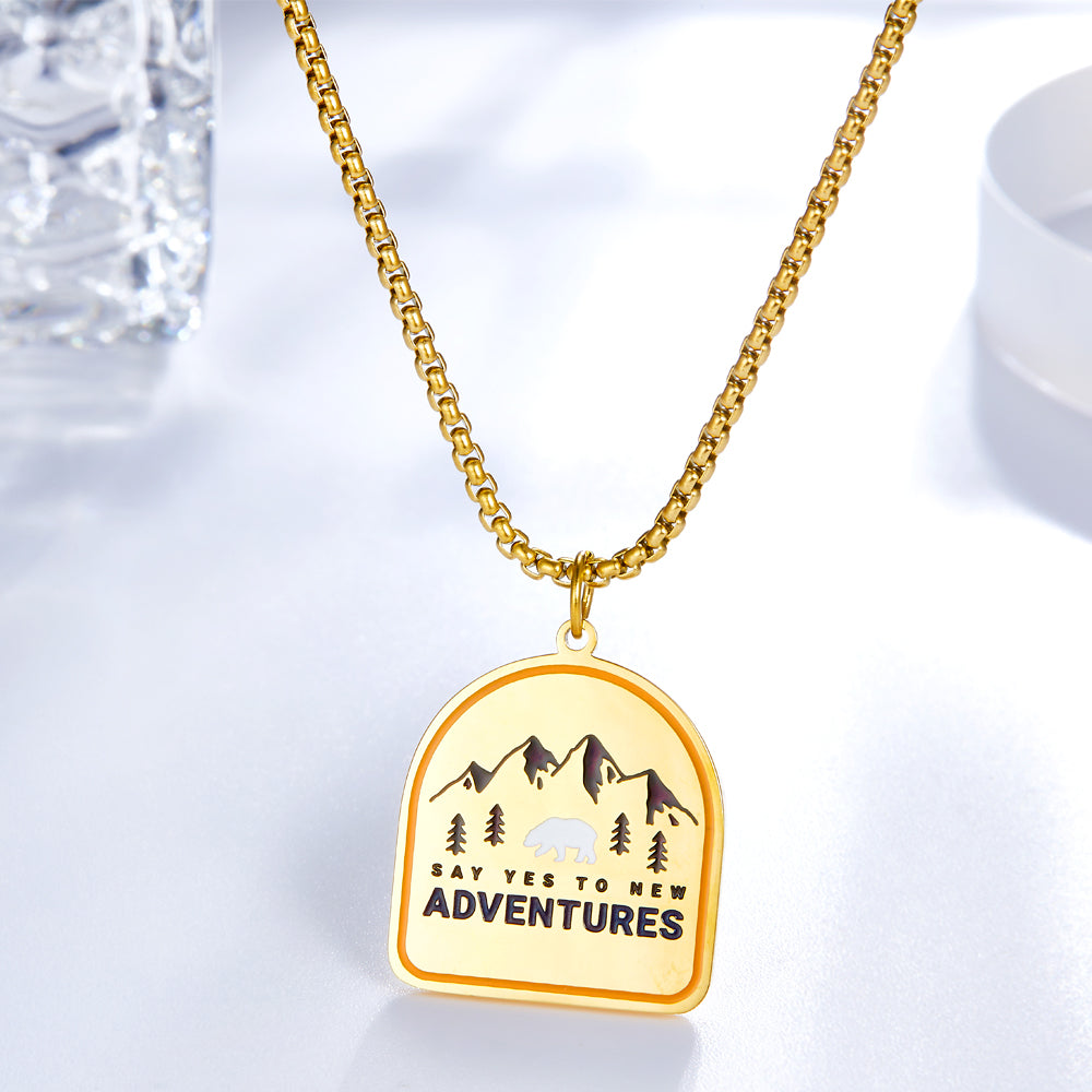 Arch Shape Environmental Protection Pattern Necklace asonjewelry