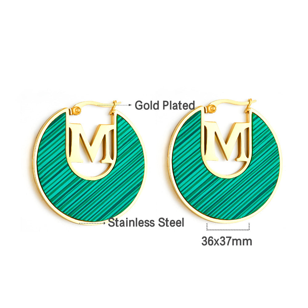 Fashion M-word Irregular Green Drop Oil Earrings asonjewelry
