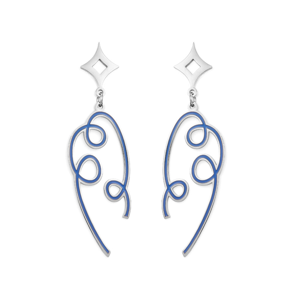 Fashion Colored Ribbon Black Drop Oil Earrings