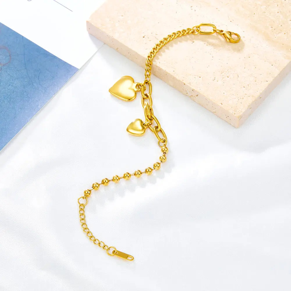 Stainless Steel Size Heart-shaped Accessories Bracelet asonjewelry