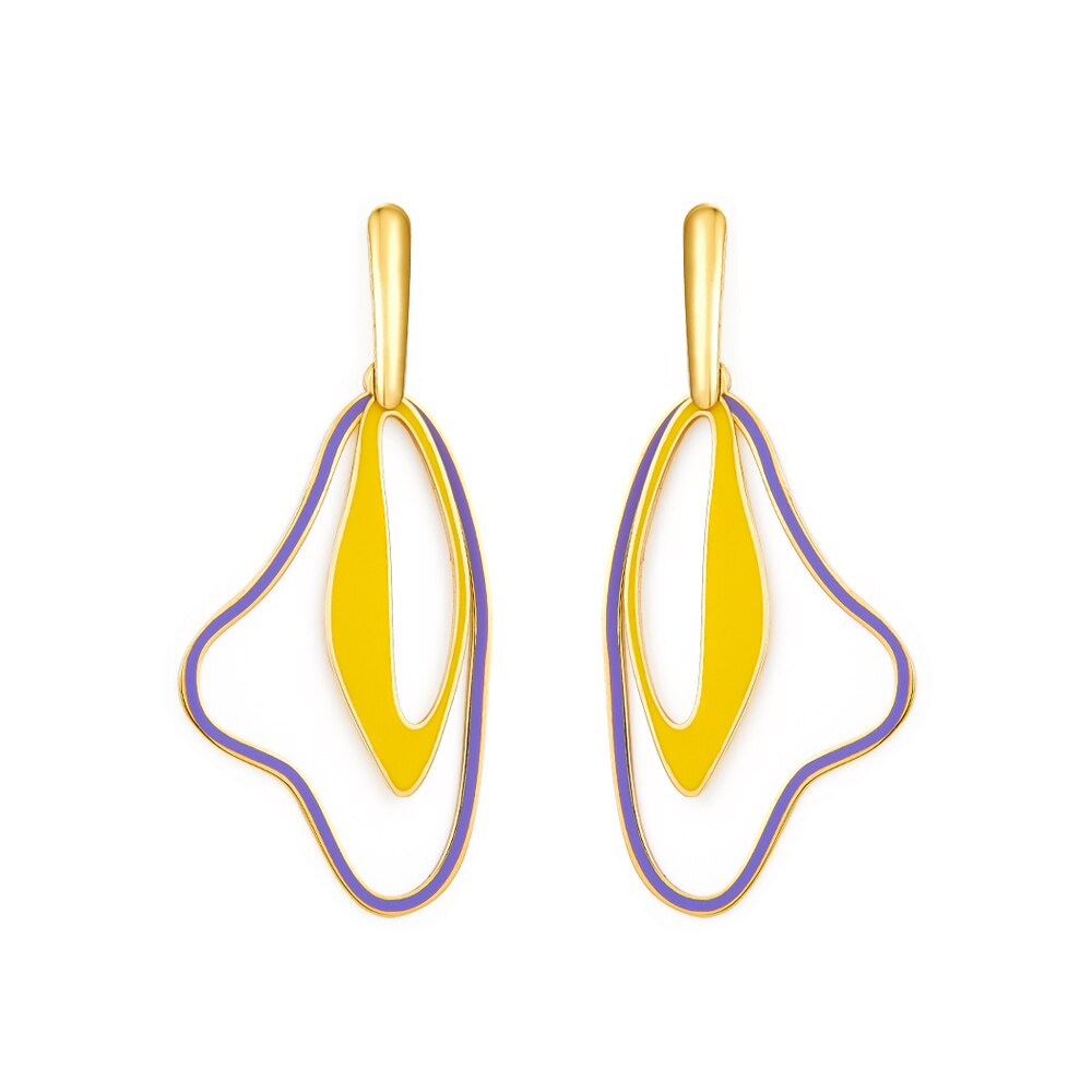 Pendientes colgantes geométricos de moda para mujer, colgantes de diseño de marca, joyería de acero acrílico para vacaciones en la playa bohemia de verano