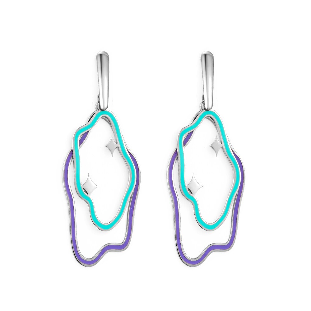Pendientes colgantes geométricos de moda para mujer, colgantes de diseño de marca, joyería de acero acrílico para vacaciones en la playa bohemia de verano