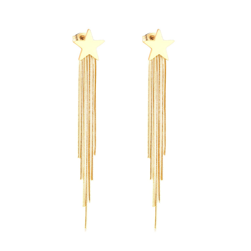 Vestido de joyería de estilo coreano para boda, Pendientes colgantes con borlas, Pendientes colgantes de acero inoxidable para mujer, Pendientes de Navidad