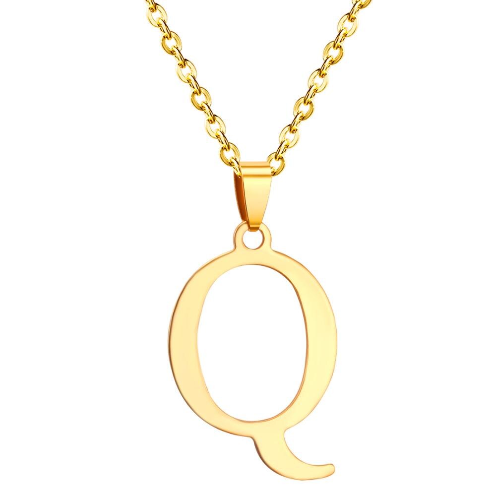 ASON Initial 26 Letters A-Z Gold Color Stainless Steel Modern Chain Choker Pendant Necklaces For Women Fashion Jewelry asonjewelry