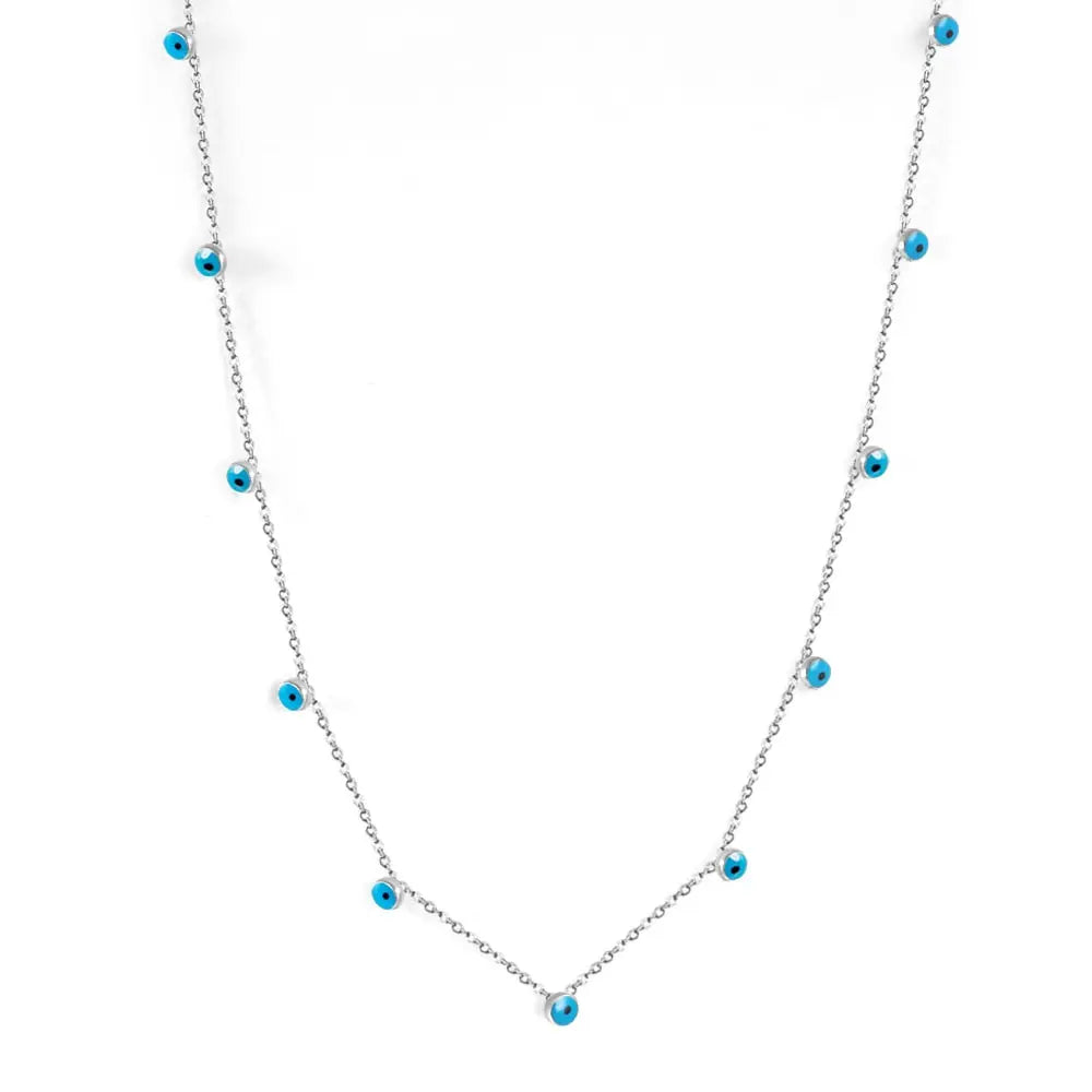 Blue Turkish Eyes Jewelry Evil Eyes Necklaces For Woman Stainless Steel Choker Fashion Aesthetic Eyes Strange Thing asonjewelry