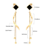 Vestido de joyería de estilo coreano para boda, Pendientes colgantes con borlas, Pendientes colgantes de acero inoxidable para mujer, Pendientes de Navidad