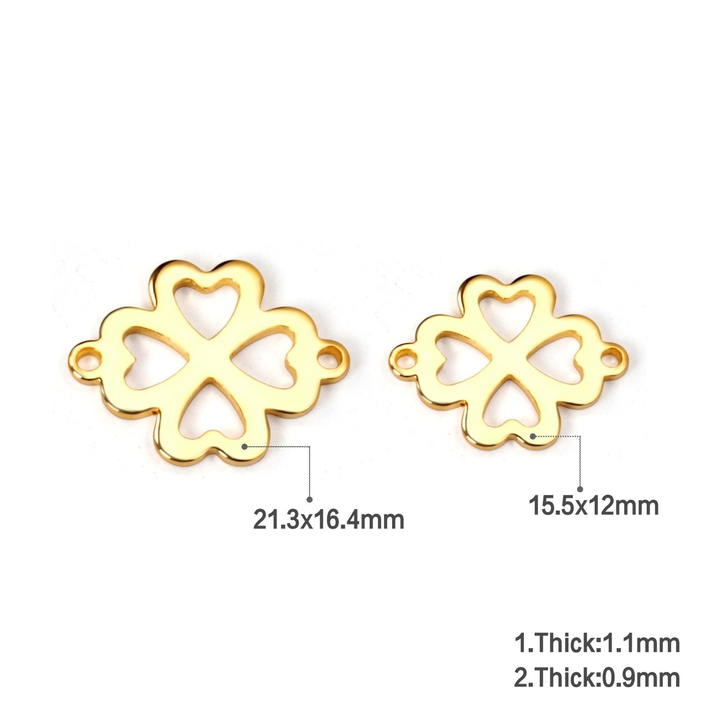 ASON 100pcs/Lot Stainless Steel Charms Gold Silver Color Flower Shape Pendants For Necklaces DIY Jewelry Wholesale Accessories asonjewelry