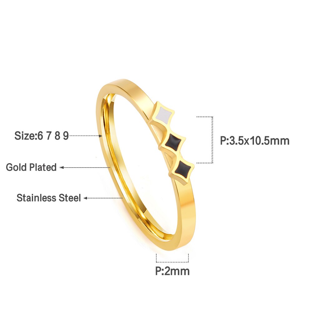 ASON Gold Color 316L Stainless Steel Quare Geometric Finger Ring for Women Cute Jewelry Party Gift Jewelry Accessory asonjewelry