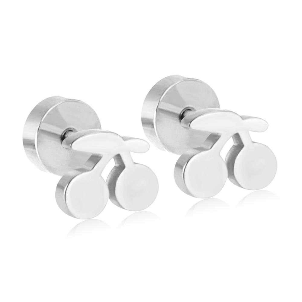 Pendientes pequeños bonitos de fruta y mariposa, juegos de pendientes navideños de acero inoxidable para mujer, pendientes de joyería brincos