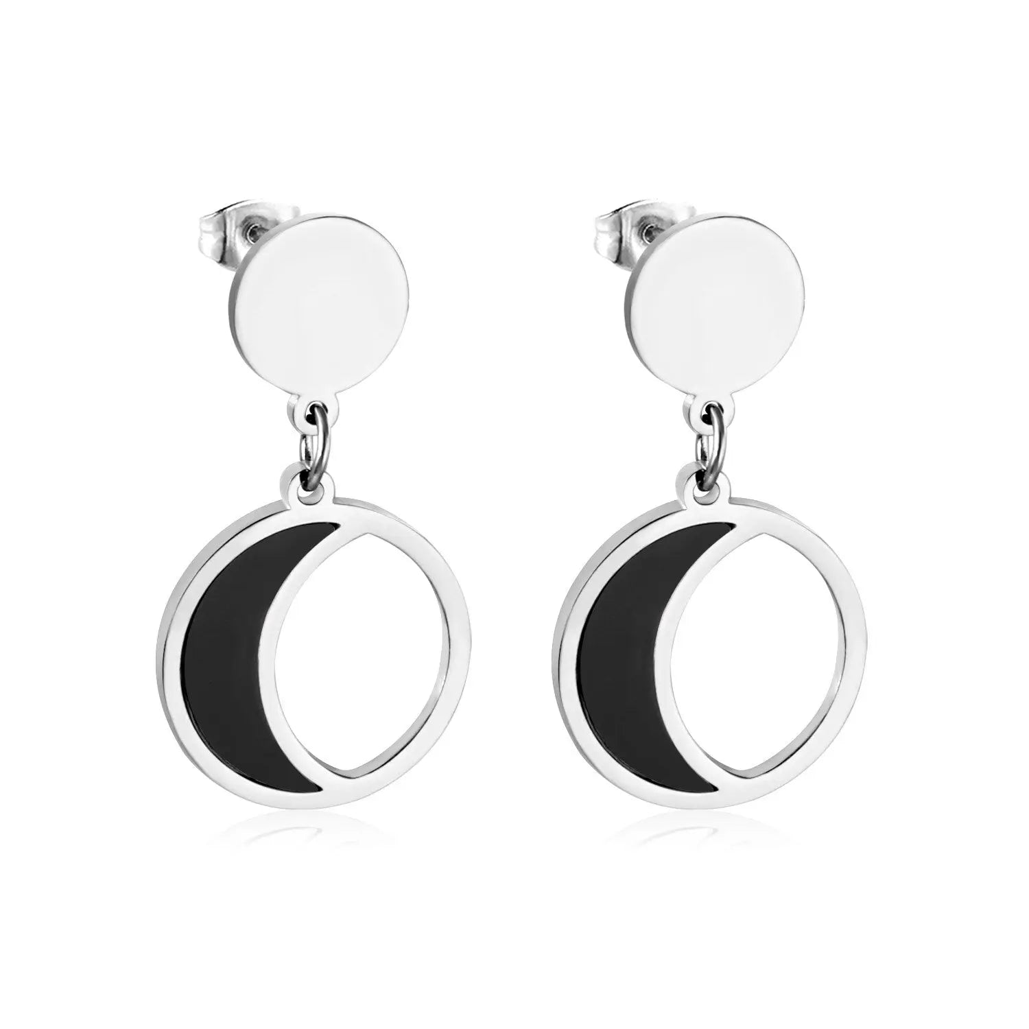 Round Shell Moon Brincos Jewelry Korean Drop Earring Sets Stainless Steel Dangle Earrings Set For Women Kolczyki asonjewelry