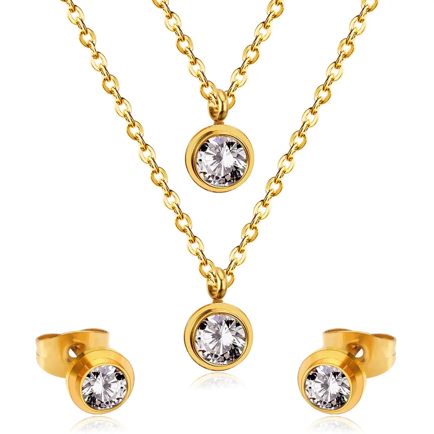 Necklace Earrings Stainless Steel Material Luxury Wedding Trendy Jewelry Sets For Women Valentine's Day Present asonjewelry