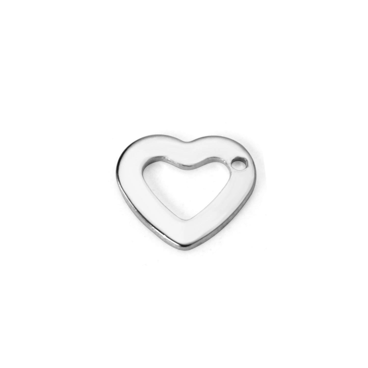 ASON 100 Pcs/Lots Heart Charm Hollow Out With Holes 316L Stainless Steel Pendant For Necklace Bracelet Jewelry Making Supplies asonjewelry