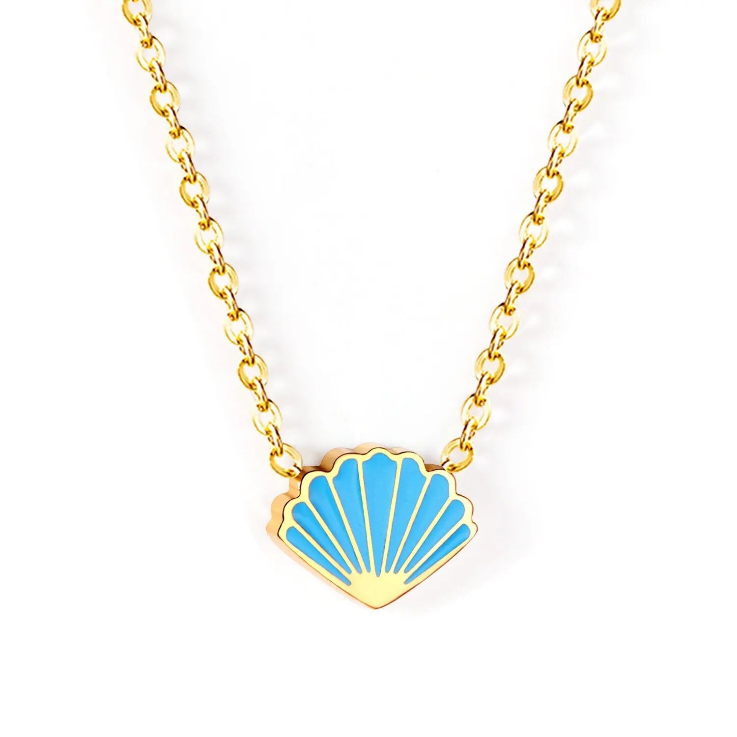 Rainbow Candy Pendant Necklace Women Stainless Steel Jewelry Wholesale Shell Fashion Pendant For Christmas Gifts asonjewelry