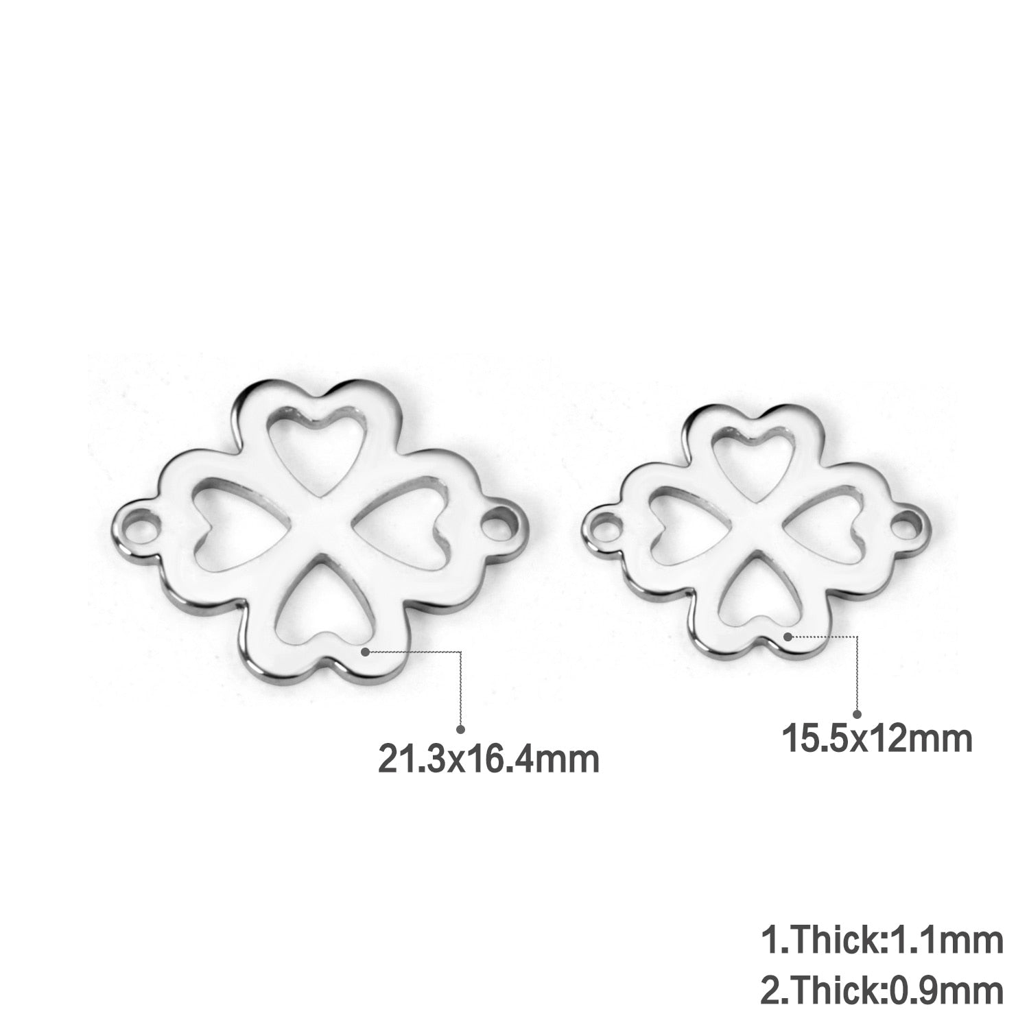 ASON 100pcs/Lot Stainless Steel Charms Gold Silver Color Flower Shape Pendants For Necklaces DIY Jewelry Wholesale Accessories asonjewelry