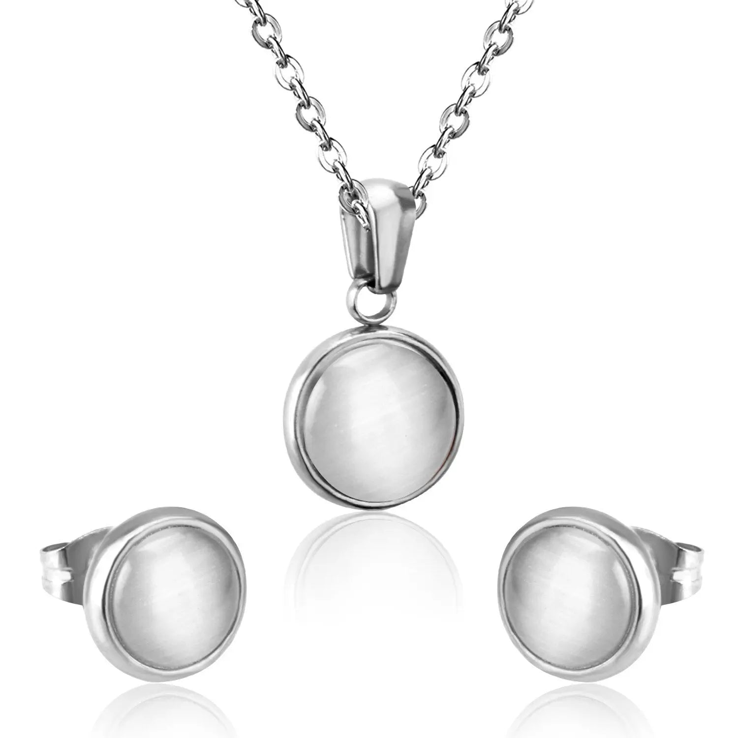 Opal Shell Dubai Wedding Bridal Christmas Jewelry Sets Pendant Necklace Earring For Women Gold Indian Jewellery Set asonjewelry