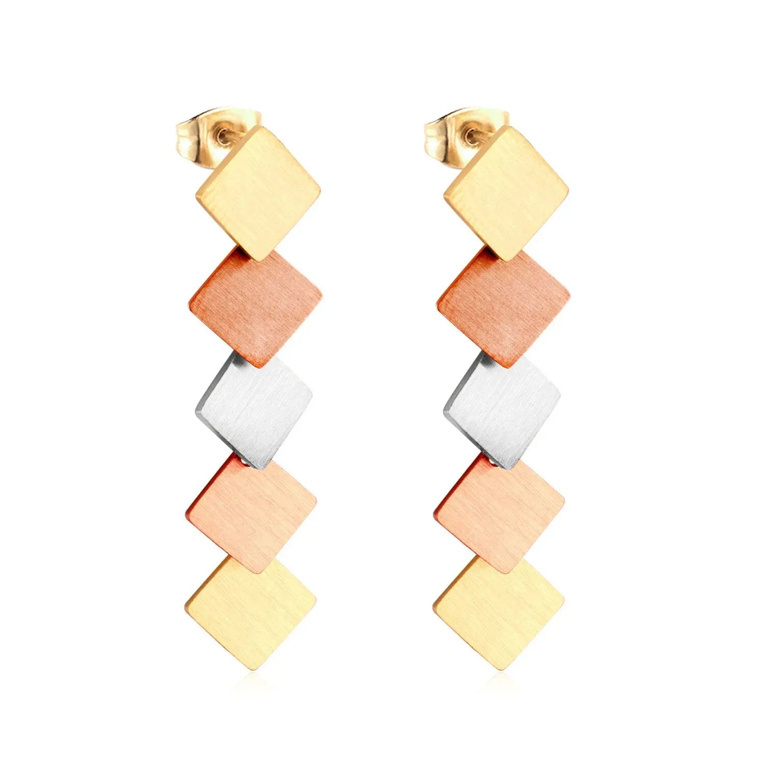 korean style Drop Square Round Earing Stainless Steel 2020 Dangle Earrings Set For Women Fashion Jewelry Party Gift asonjewelry