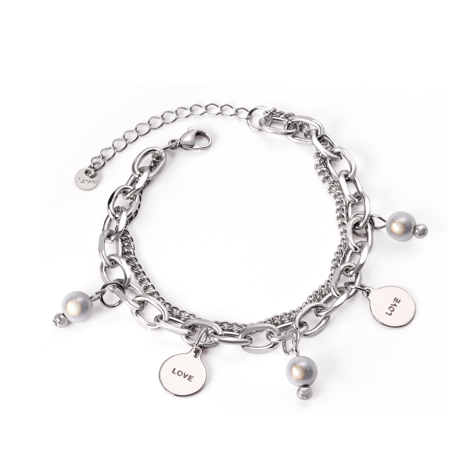 2022 Office Ladies Decor Heart Bracelets Charm Steel Gold Girls Chunky Chain Braclet For Women Valentines Gift Hand asonjewelry