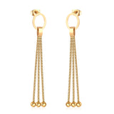 Vestido de joyería de estilo coreano para boda, Pendientes colgantes con borlas, Pendientes colgantes de acero inoxidable para mujer, Pendientes de Navidad