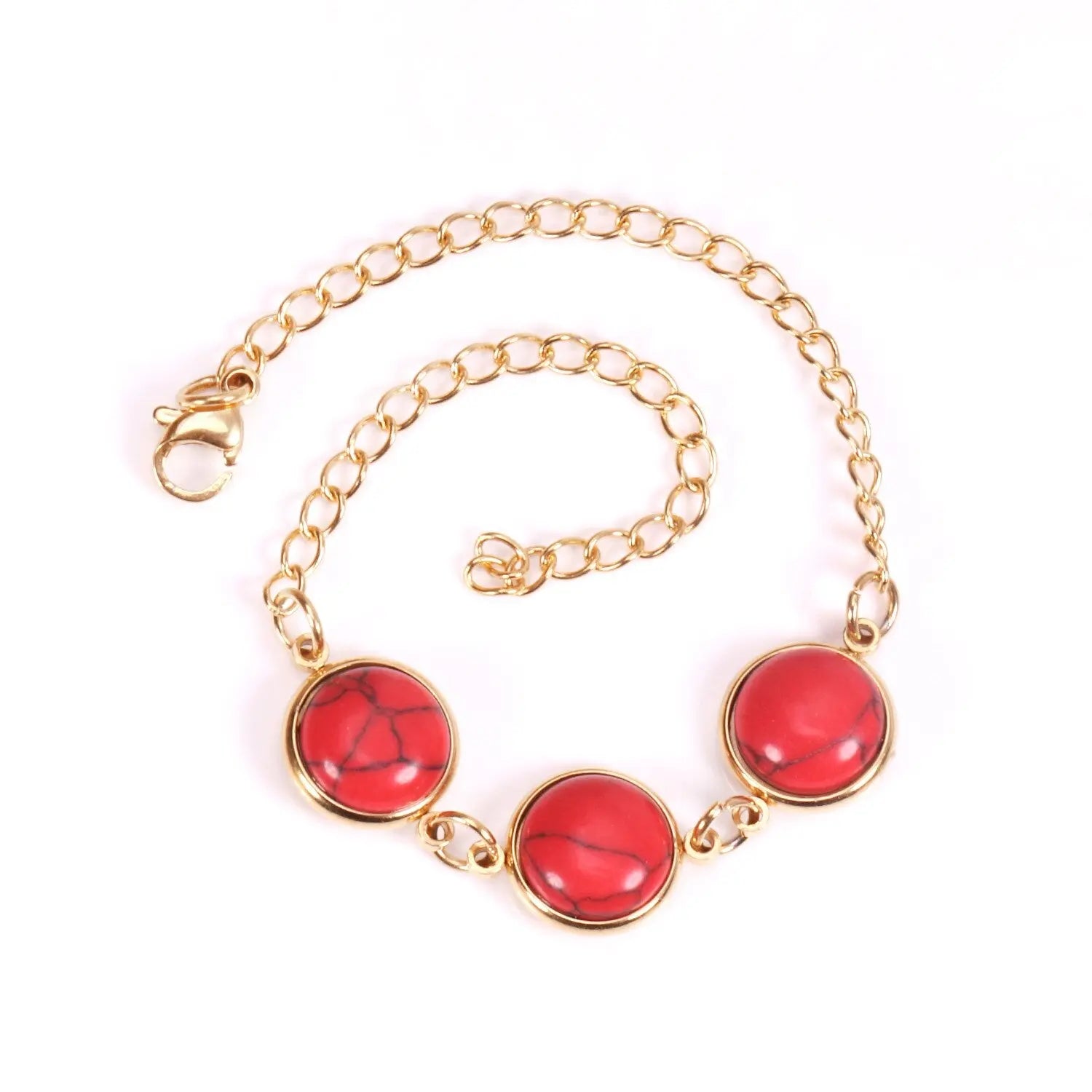 Green red rineston zircon chain bracelet charms stainless steel bracelet & bangle gold vacuum bracelets pulseras asonjewelry