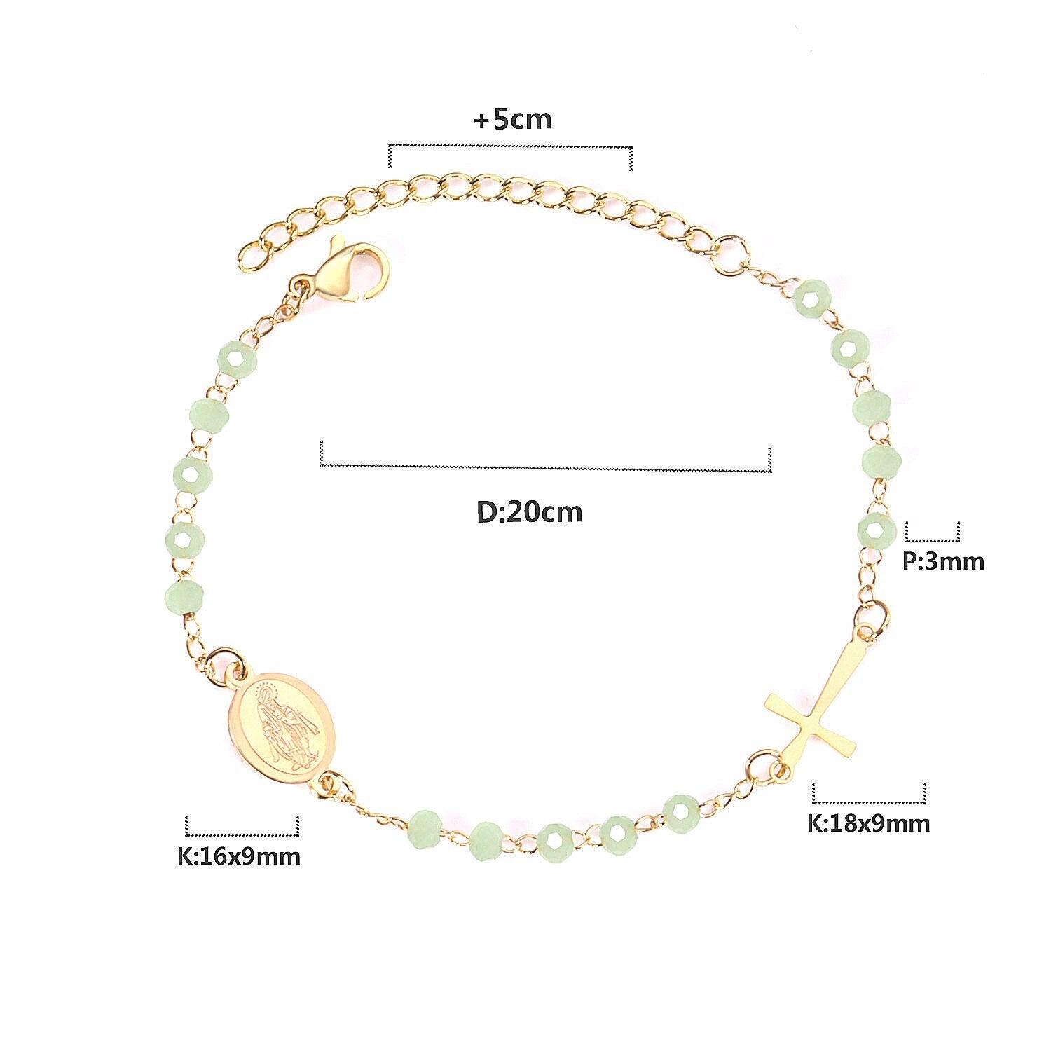 ASON Female Adjustable Extender Chains Bracelets Classic Style Black/Red/Pink/Blue Crystal Beaded Bracelets Women Curb Gift asonjewelry