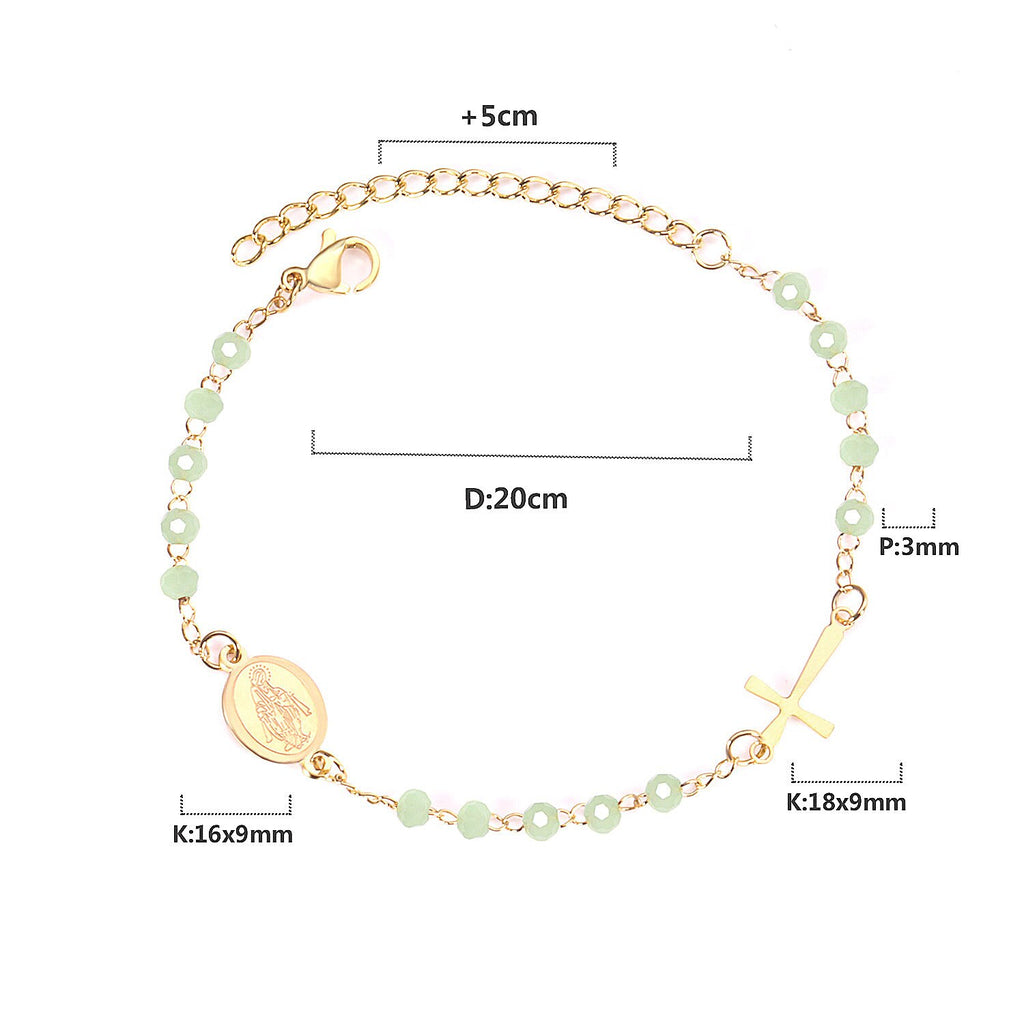 ASON Female Adjustable Extender Chains Bracelets Classic Style Black/Red/Pink/Blue Crystal Beaded Bracelets Women Curb Gift